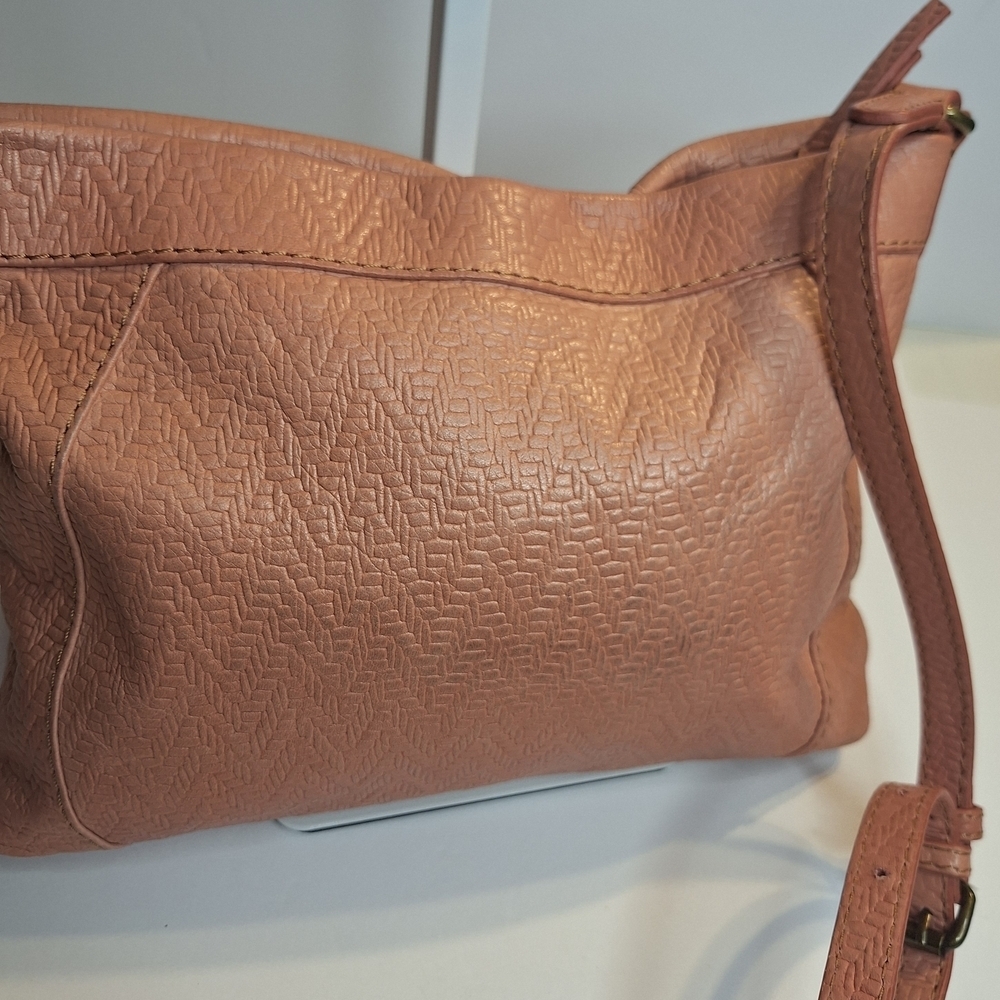 American Leather Co Pink Leather Crossbody Handbag - Picture 5 of 9